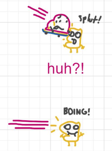 A panel from Running Duos, episode four of the Board Boards object show by Furretwalk/WalkingFurret.